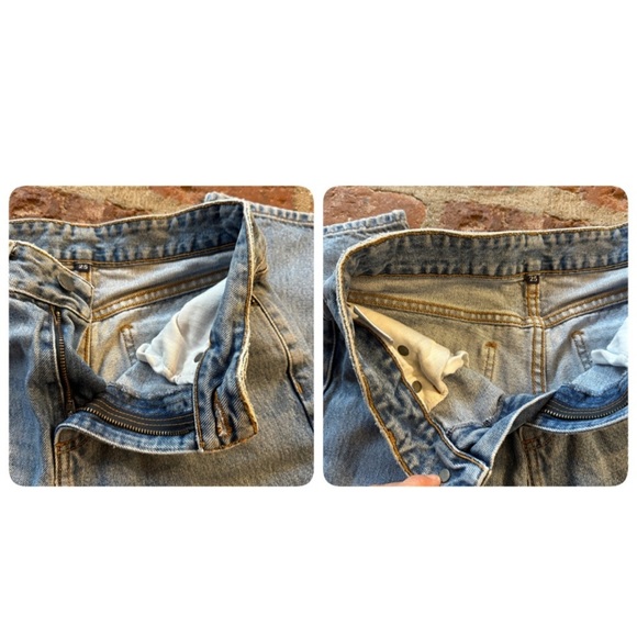 Carmar Blue Straight Leg Distressed Ripped Shredded size 25 Jeans denim - Picture 13 of 13